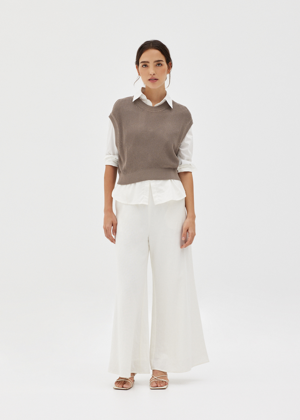

Cailey Drop Shoulder Knit Shell Top-235-M