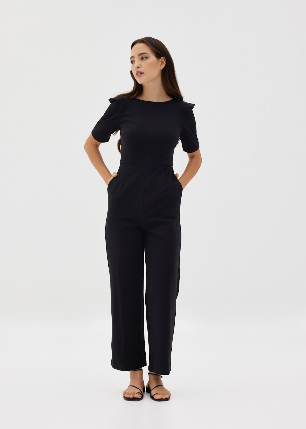 

Chana Straight Leg Puff Sleeve Jumpsuit-014-XXS