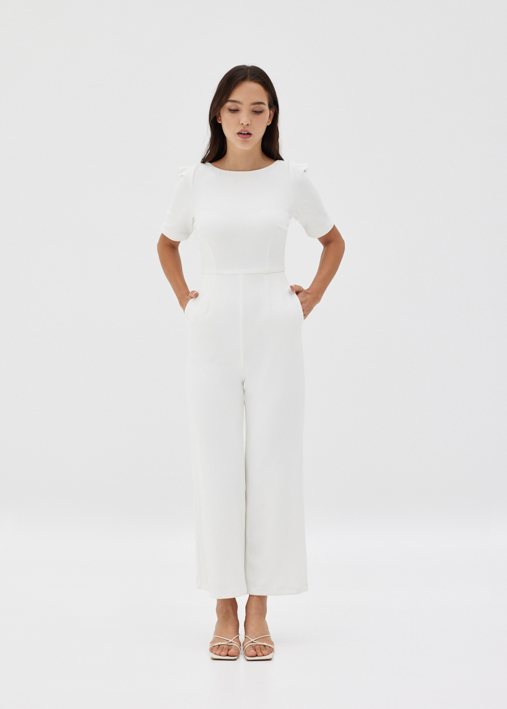 

Chana Straight Leg Puff Sleeve Jumpsuit-031-XXL