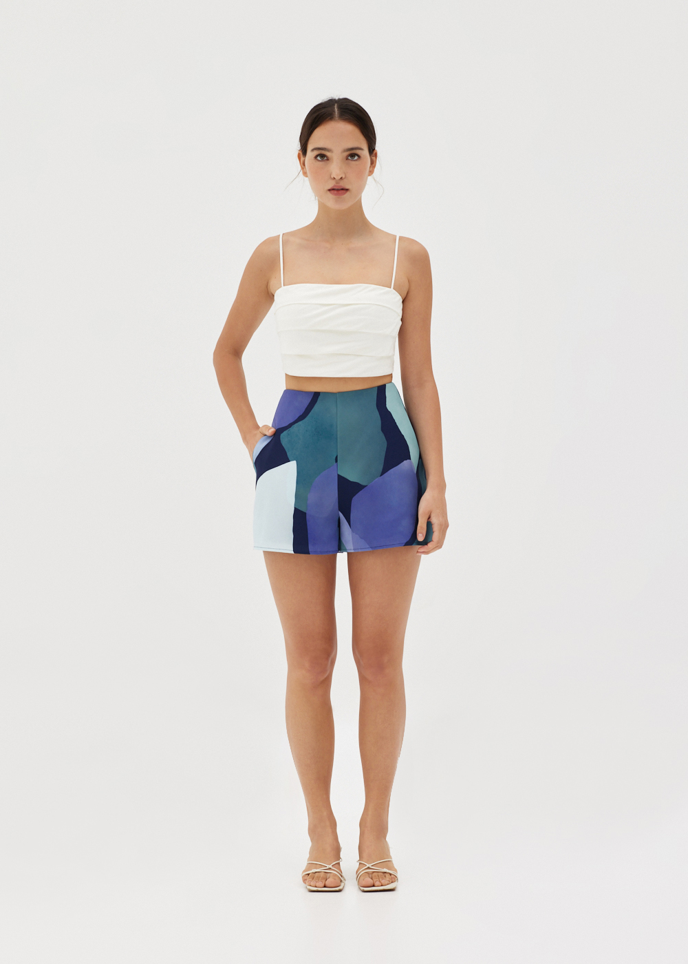 

Zyrah Flare Shorts in Serendipity-052-S