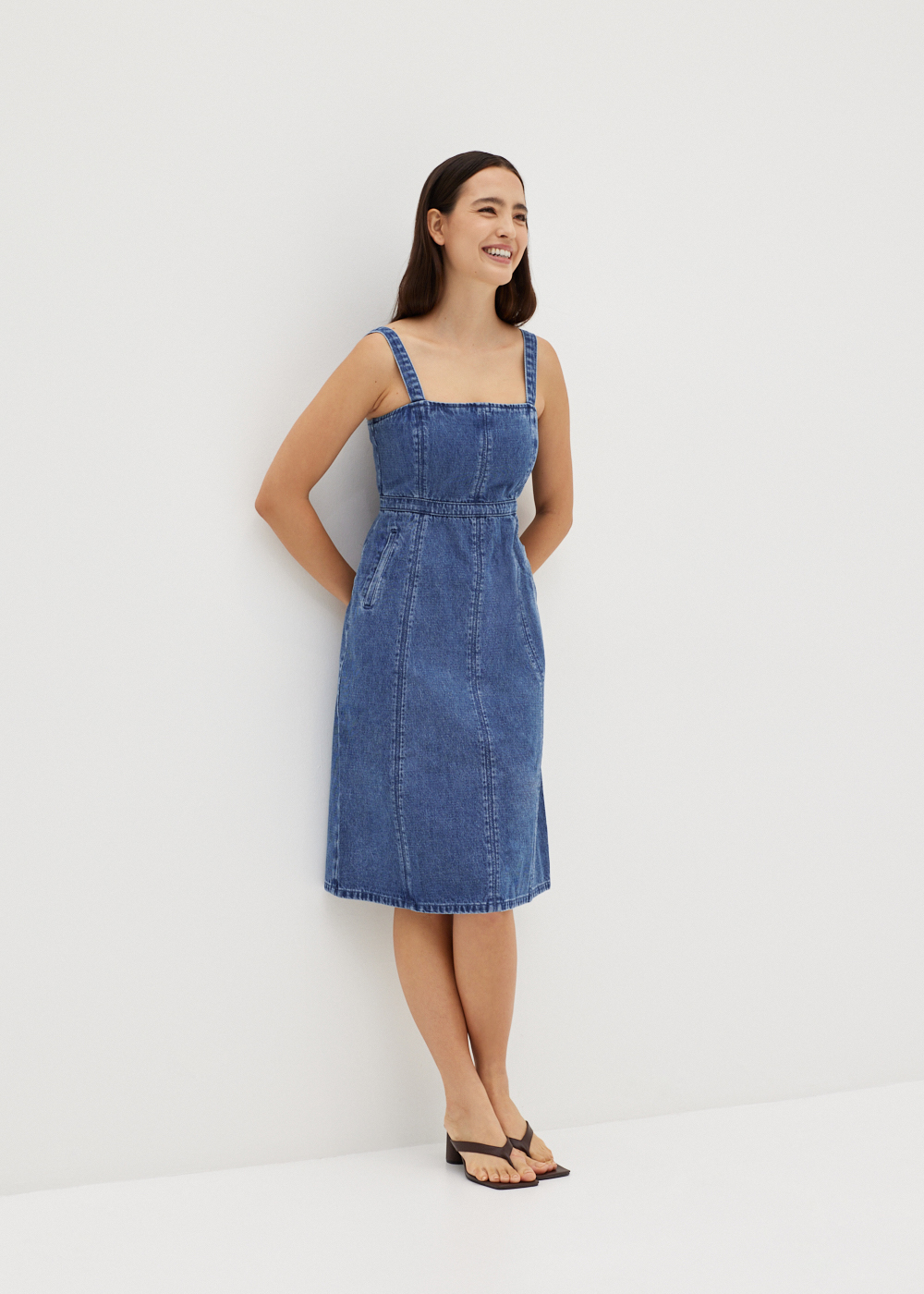 

Irise Denim Panelled Pinafore-416-M