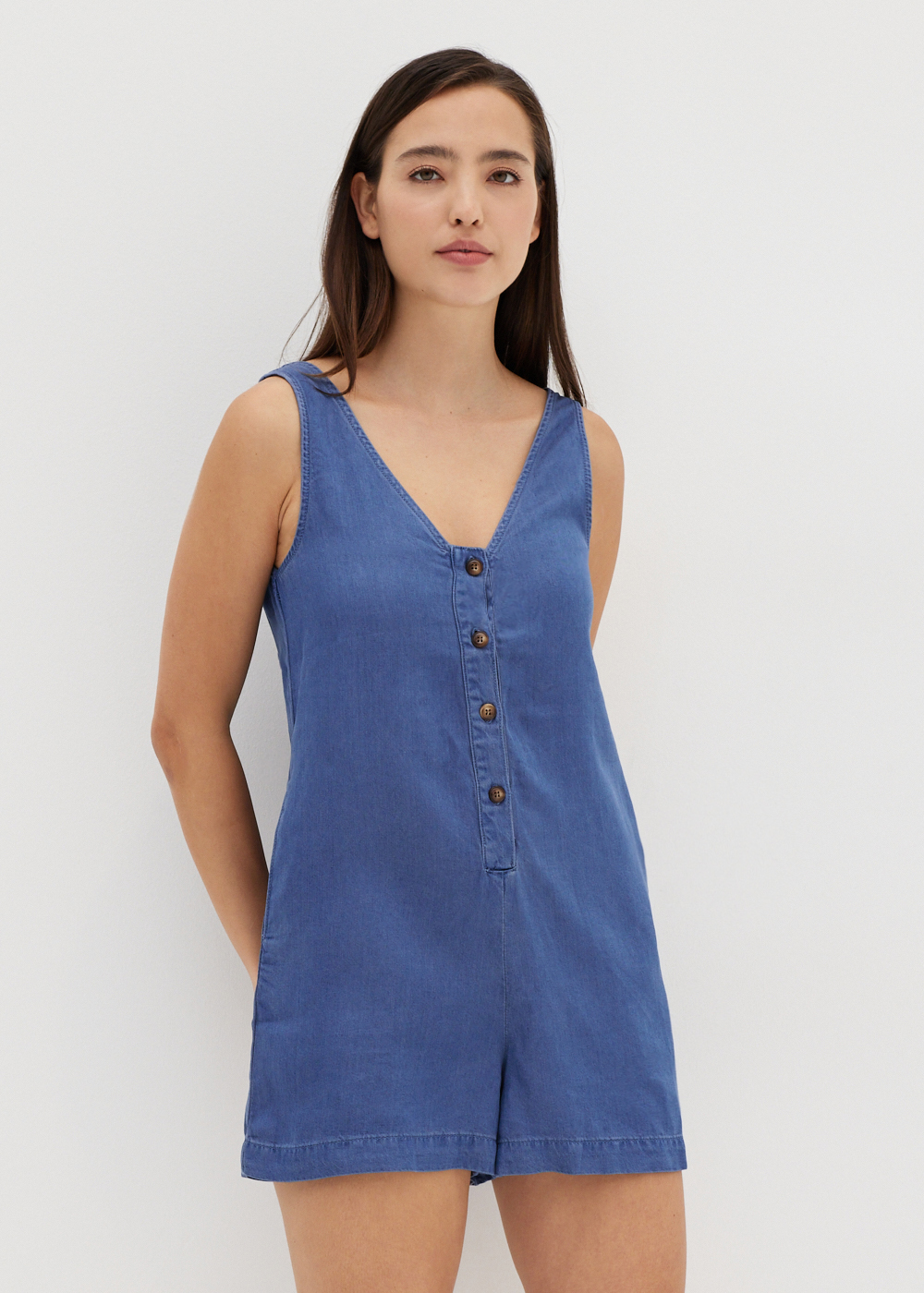 

Abelina Denim Relaxed Romper-417-M