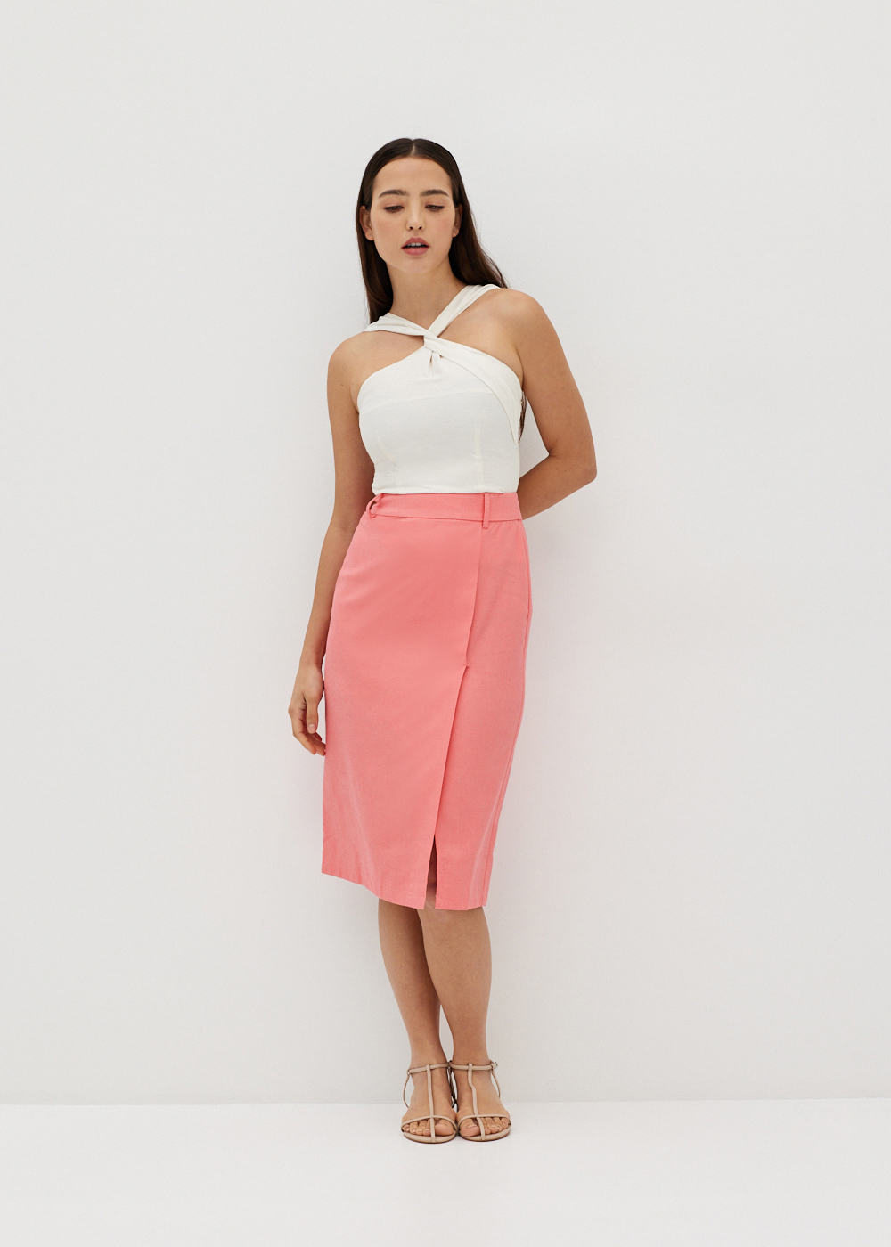 

Nalea Linen Pencil Skirt-036-L