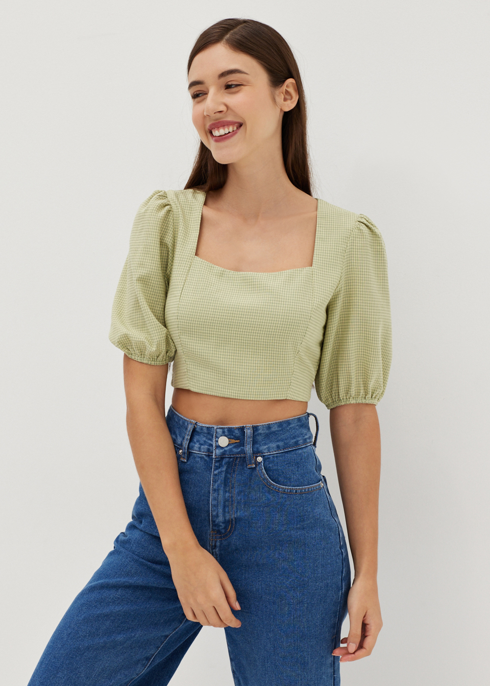 

Jaileen Bustier Puff Sleeve Top-048-XL