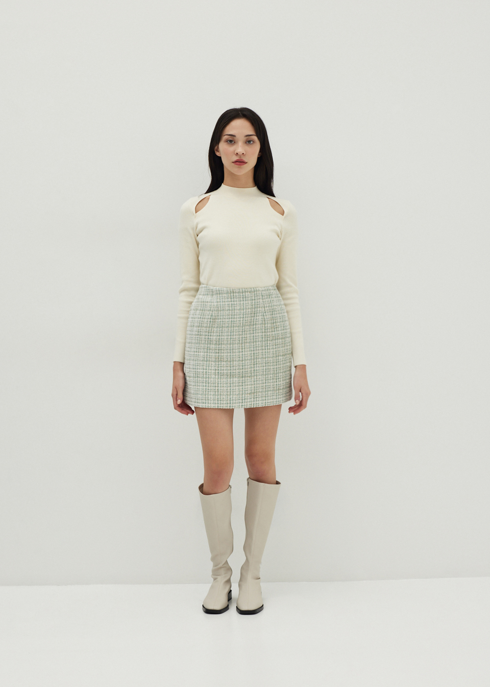 

Sloane Tweed Mini Skirt-410-XL