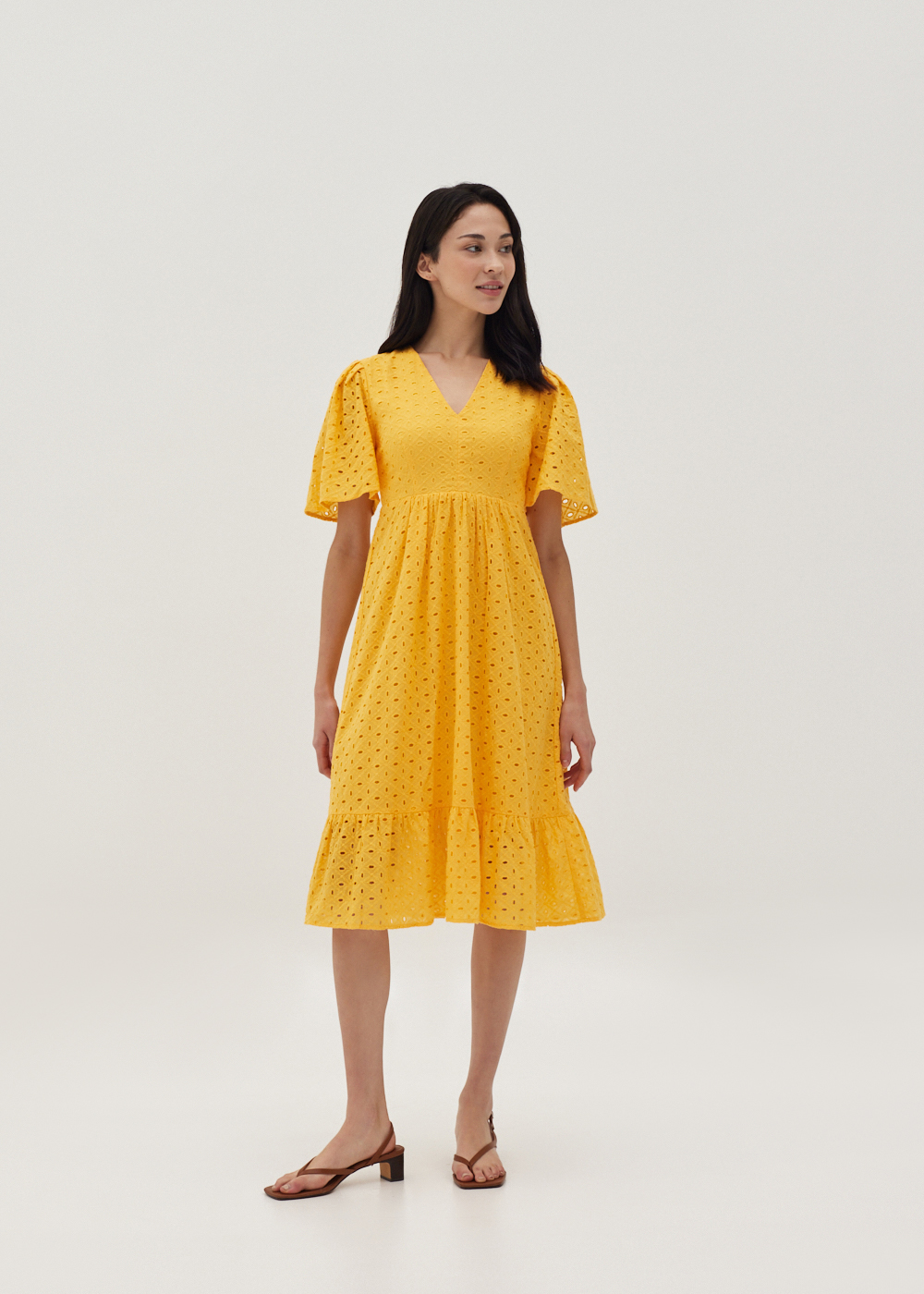 

Rosaleen Padded Broderie Tie Back Dress-251-L