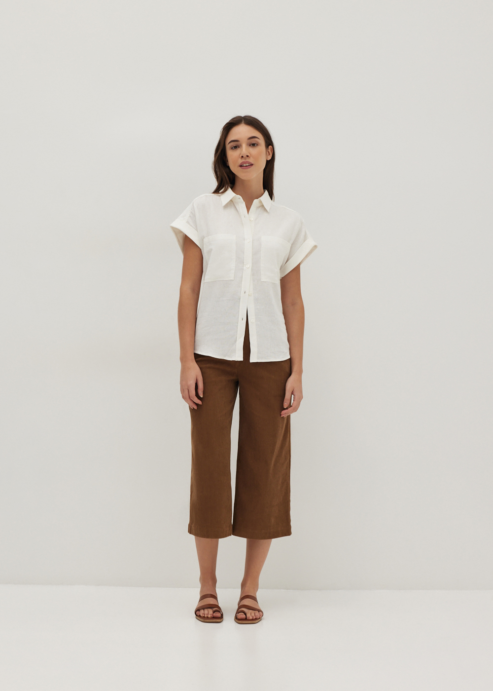 

Josie Linen Patch Pocket Shirt-031-M