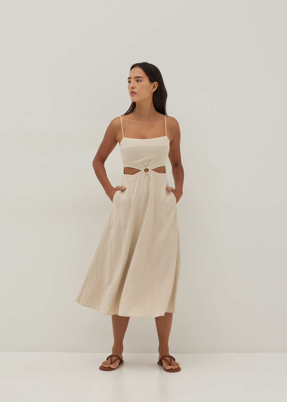 

Sadie Linen Cut Out Dress-279-M