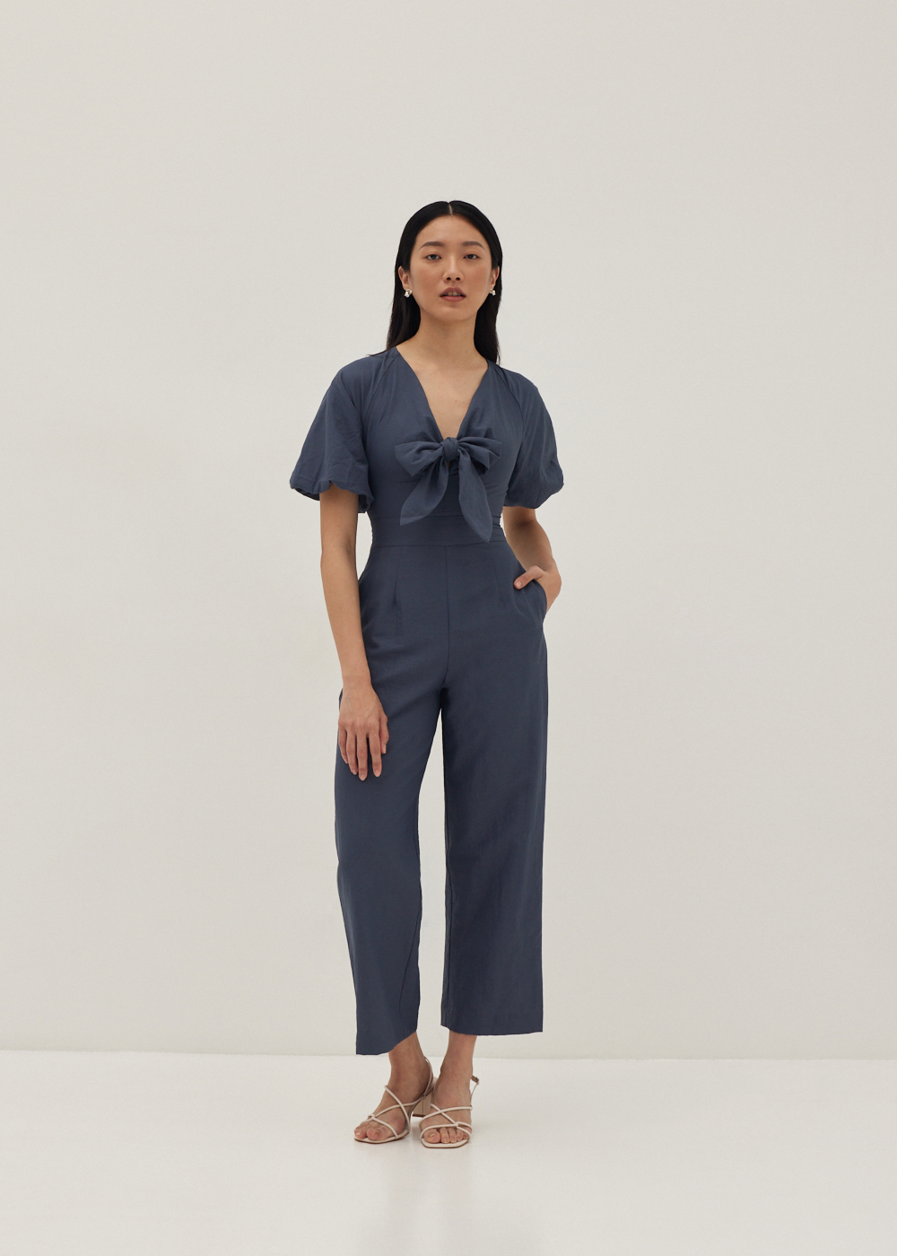 

Calissa Padded Tie Front Jumpsuit-169-L