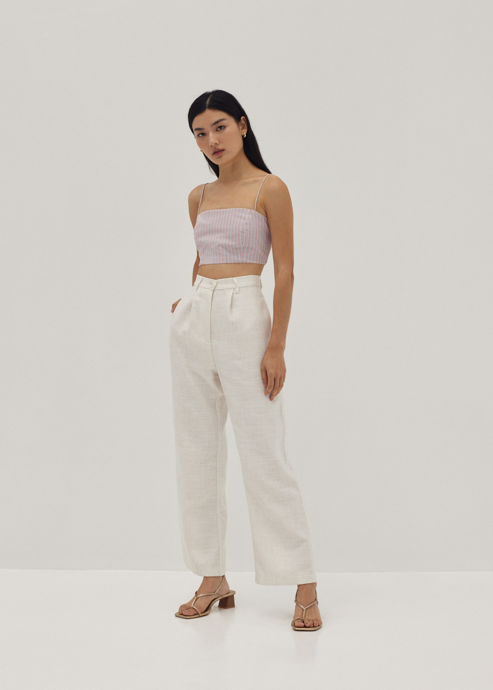 

Camae Padded Striped Crop Top-363-S