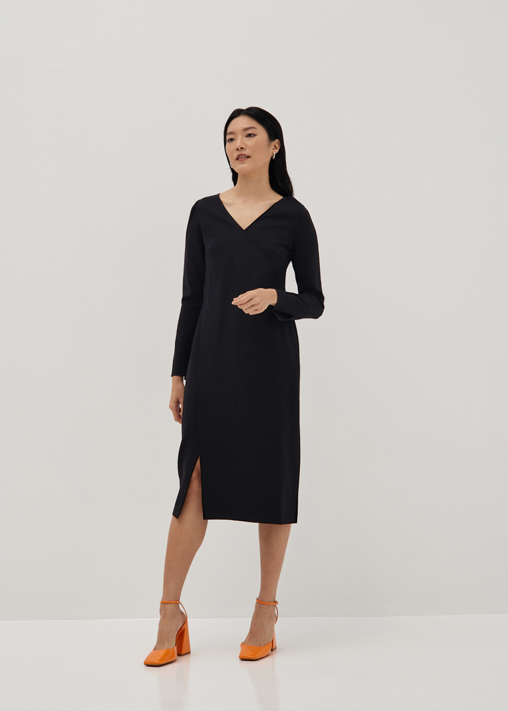 

Tristenne V-neck Column Midi Dress-014-S