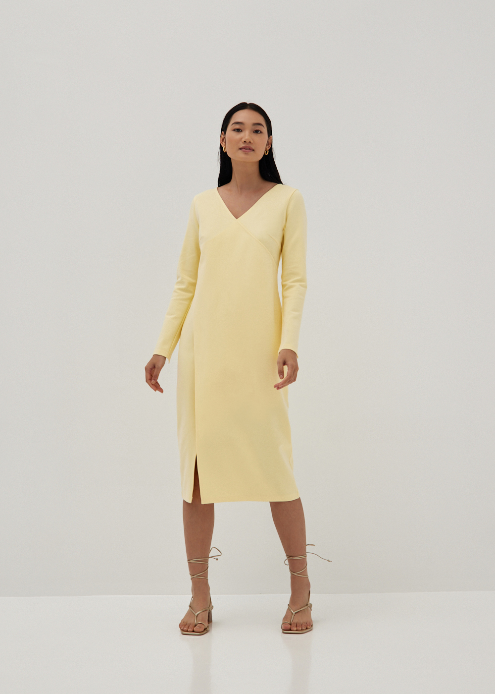 

Tristenne V-neck Column Midi Dress-203-L