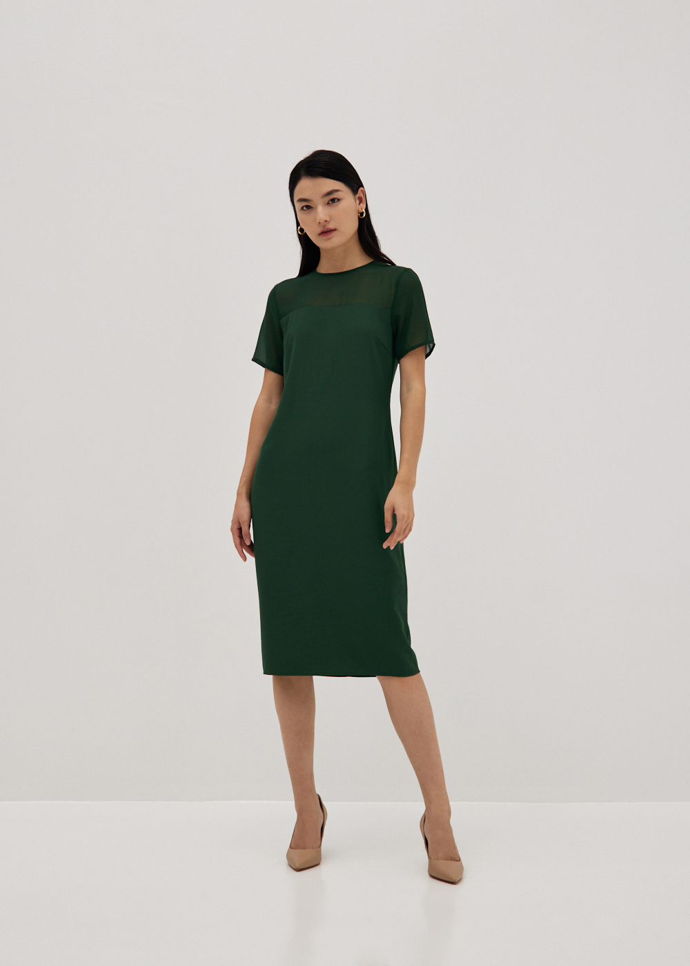 

Kristen Round Neck Column Midi Dress-338-XL