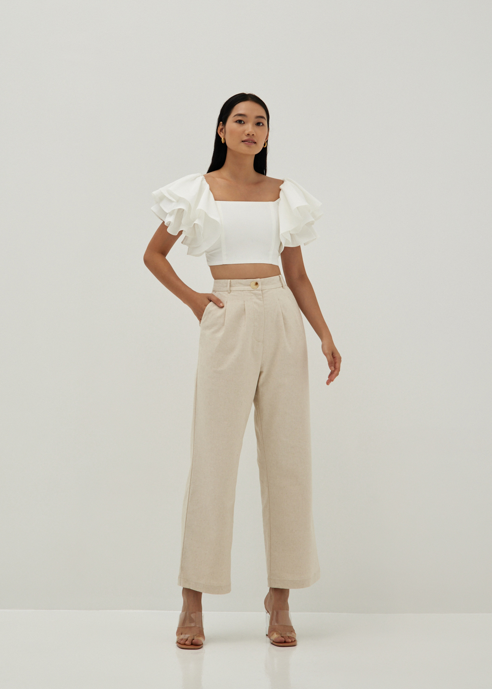 

Nida Linen Straight Leg Pants-035-S