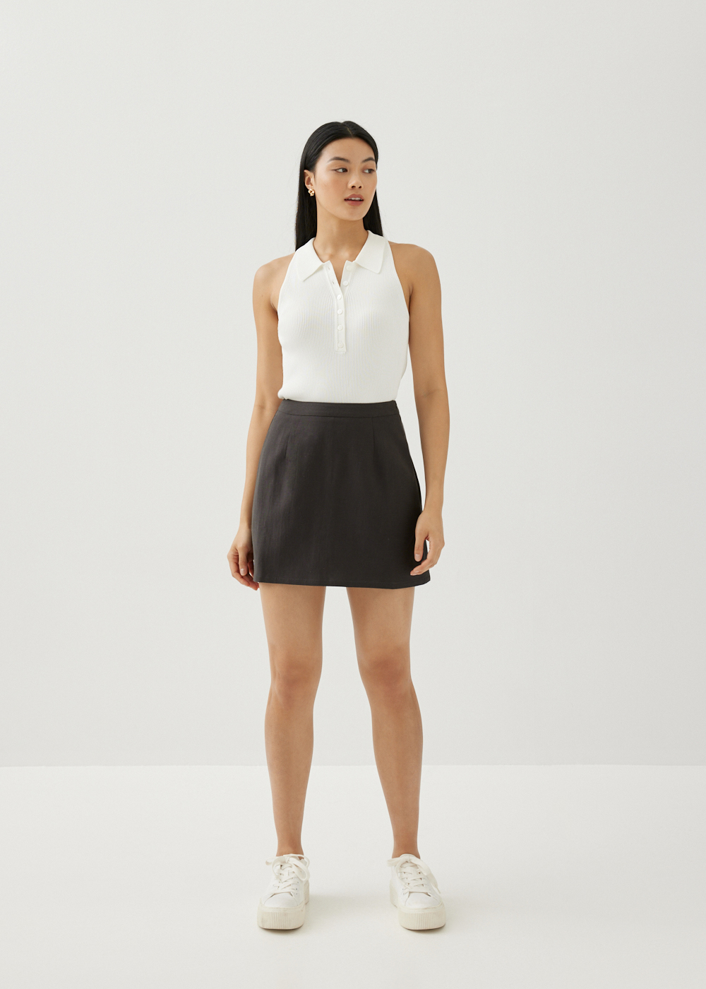 

Zenny Linen A-line Skirt-171-M