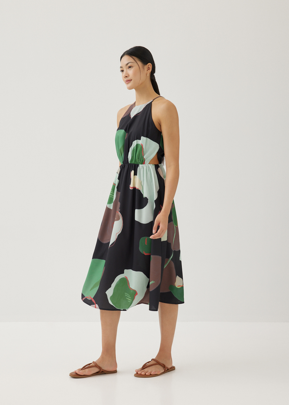 

Maurice Cut Out Midi Dress in Artful Blooms-014-S