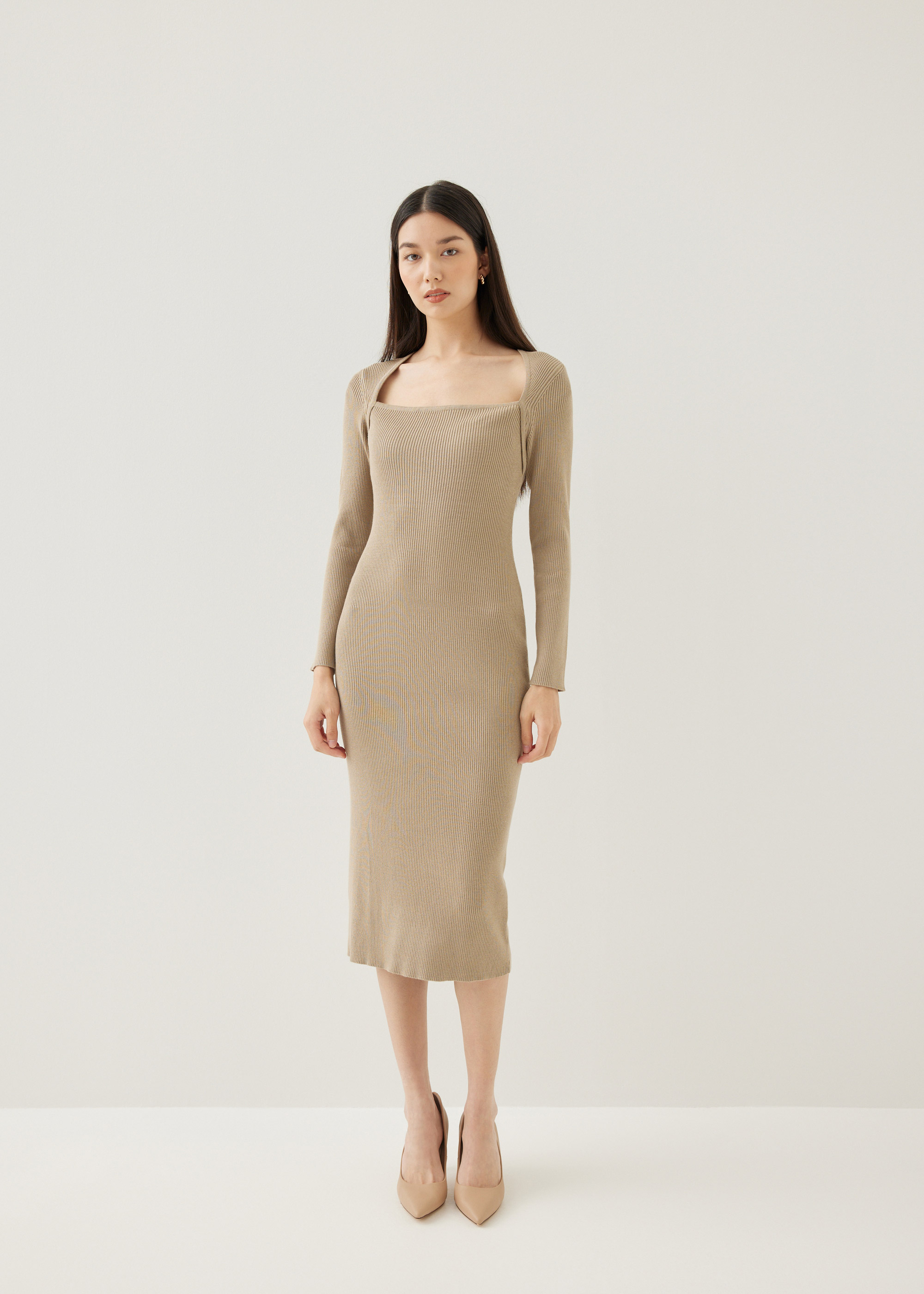 

Anitha Knit Bodycon Midi Dress-124-L