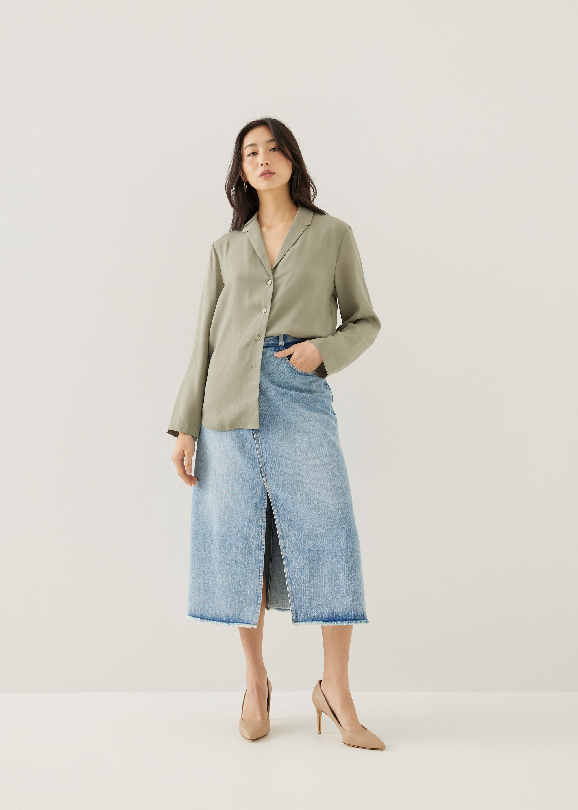 

Kaiden Tailored Relaxed Flare Sleeve Shirt-149-M