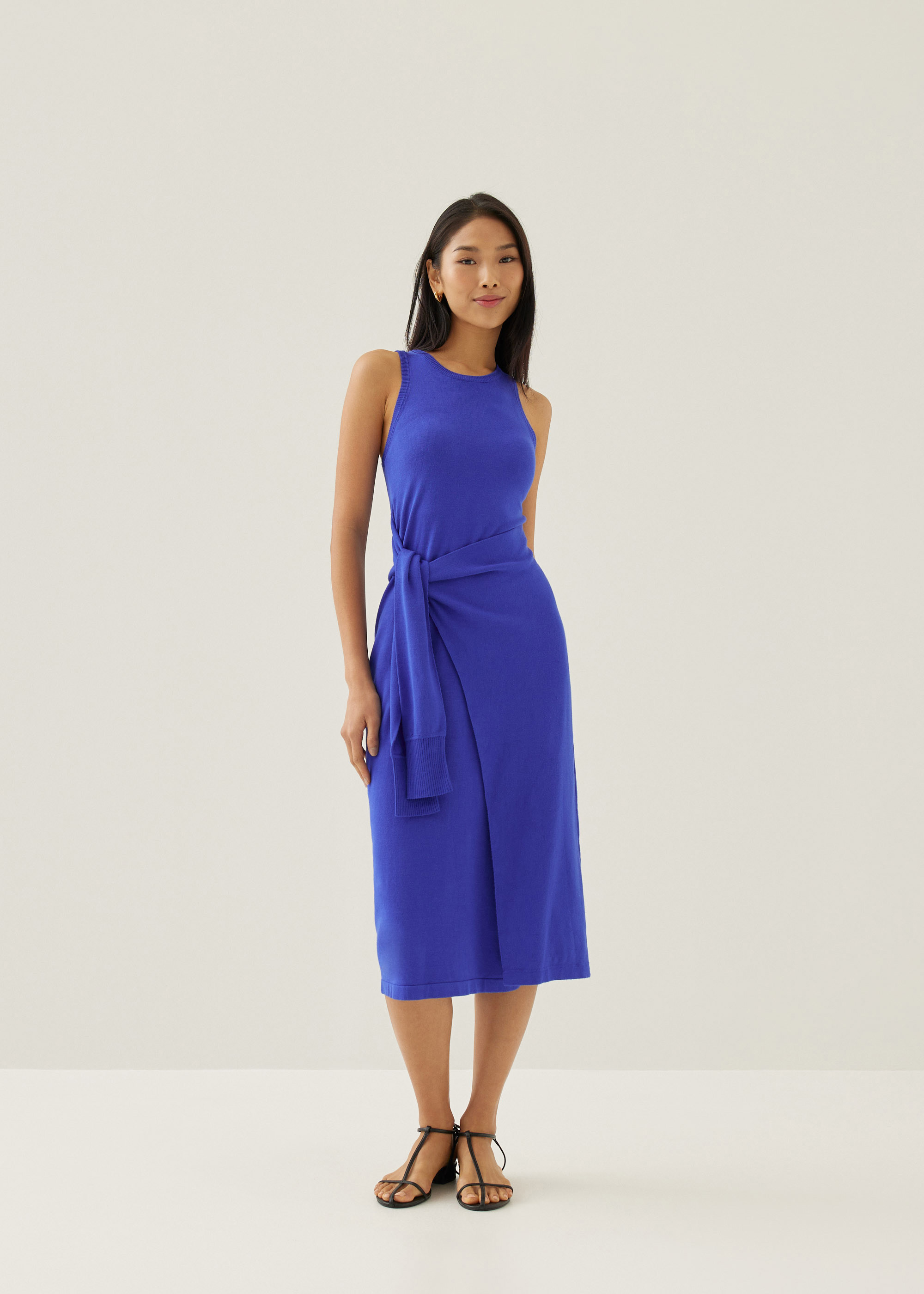 

Aliyah Knit Column Wrap Midi Dress-318-M