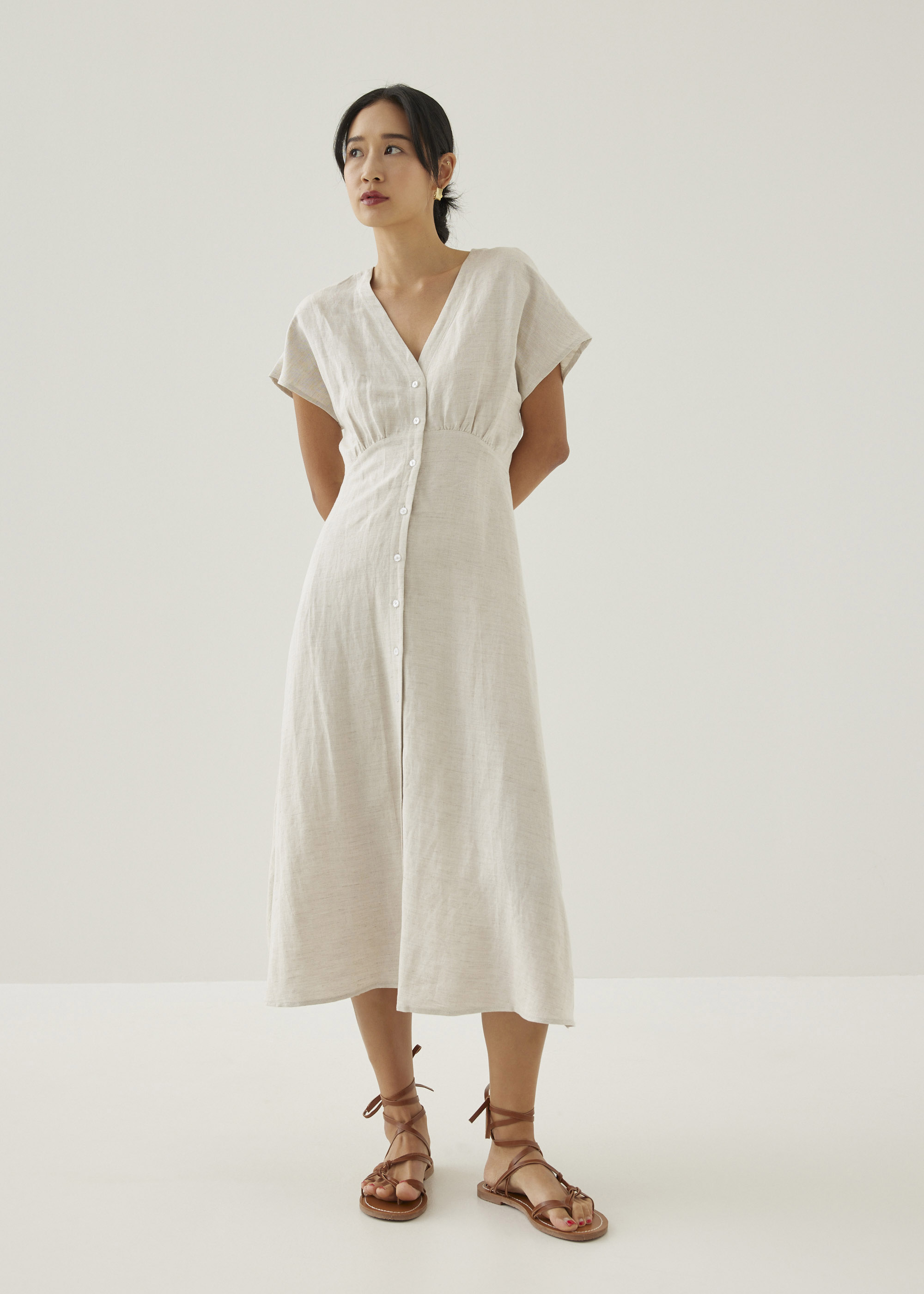 

Kryza Linen A-line Midi Dress-042-L