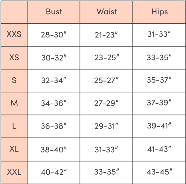 LB General Size Guide